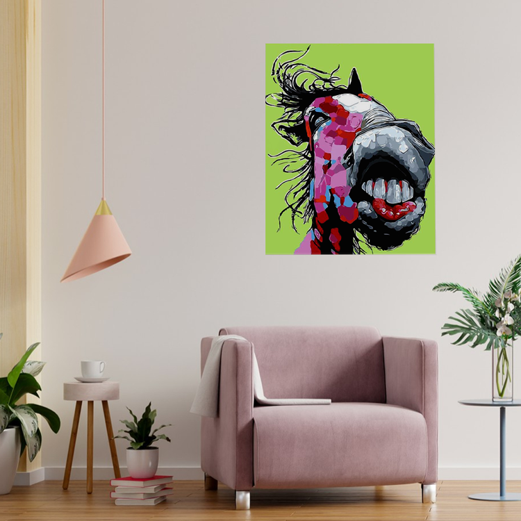 Abstract crazy horse portrait
