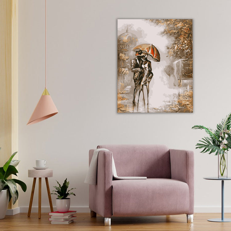 Abstract romantic couple painting