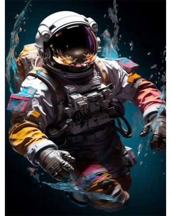 Astronaut diving digital art