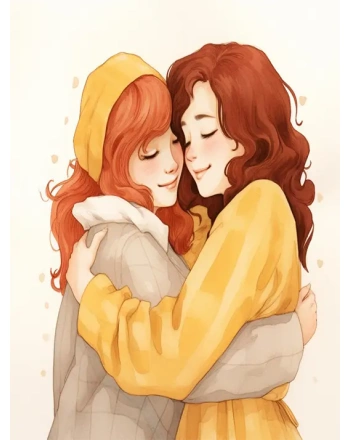 Cartoon Hugging Day