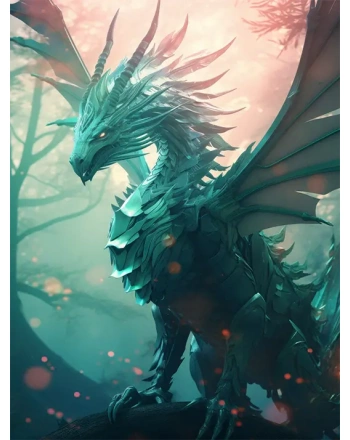 Cool scene with futuristic dragon