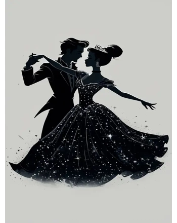 Dancing couple silhouette