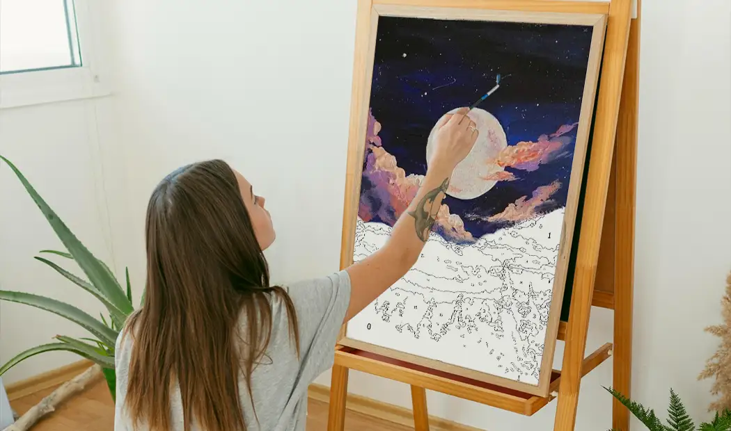 full moon painting