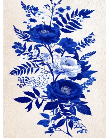 Navy Blue Flowers