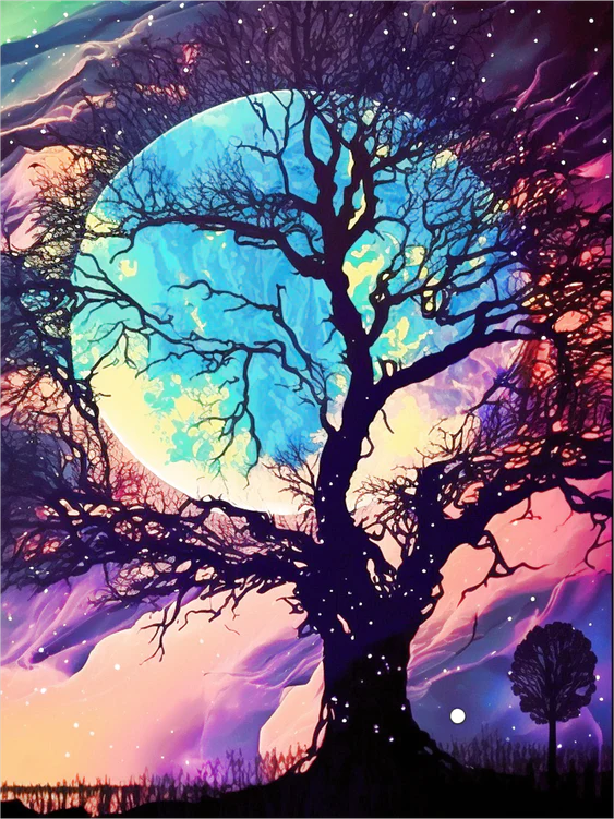 Night sky tree