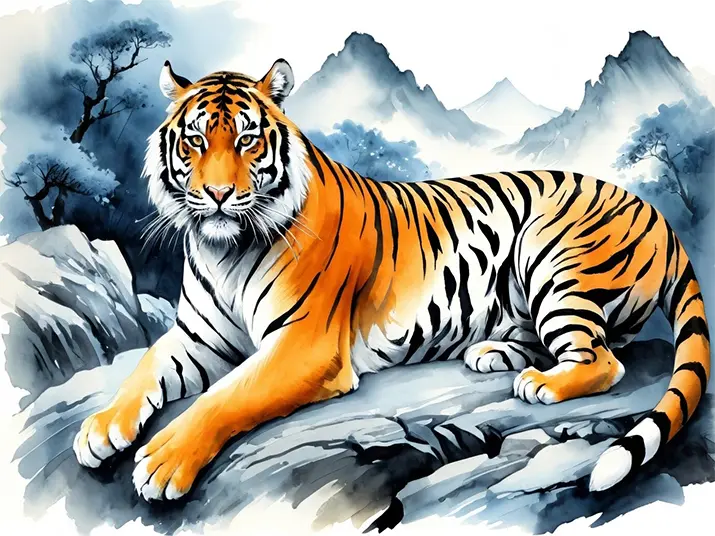 Painting of a tiger