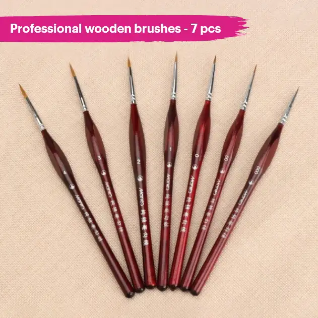 Professional wooden brushes - 7 pcs