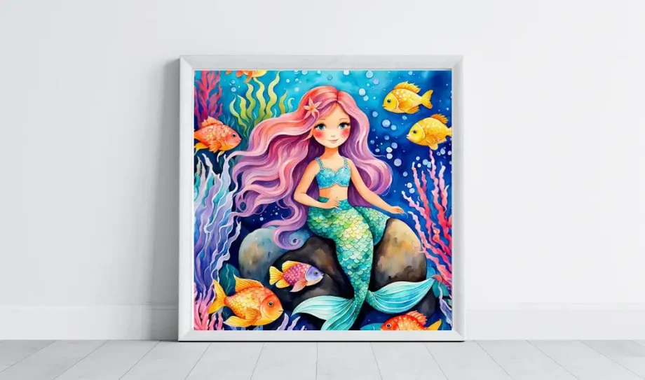 Mermaid water painting