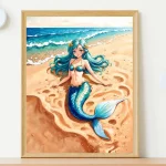 Mermaid watercolor painting