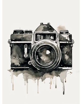 Vintage Watercolor Camera