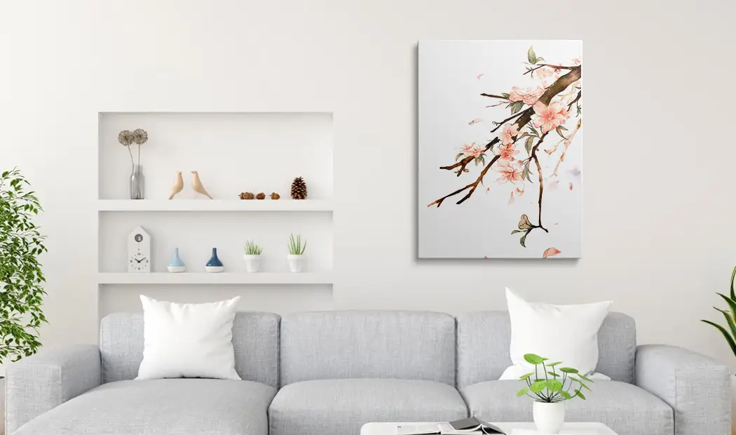 Watercolor cherry blossom painting