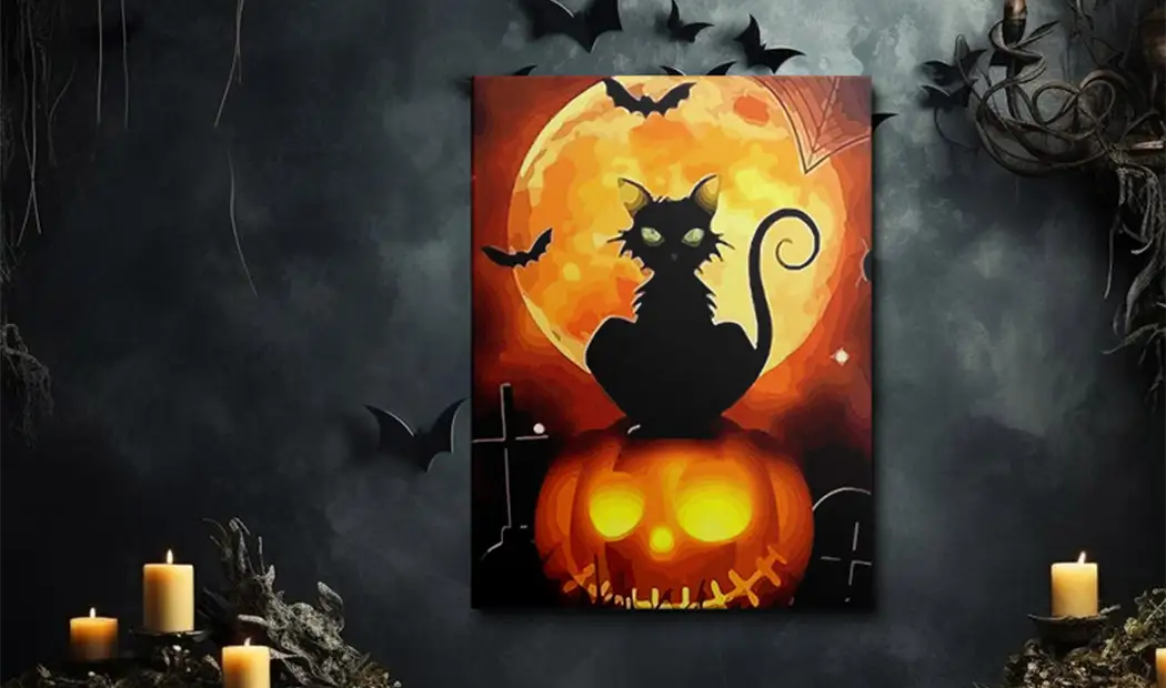 Halloween Painting Ideas: Halloween Paint by numbers for a Hauntingly Beautiful Night