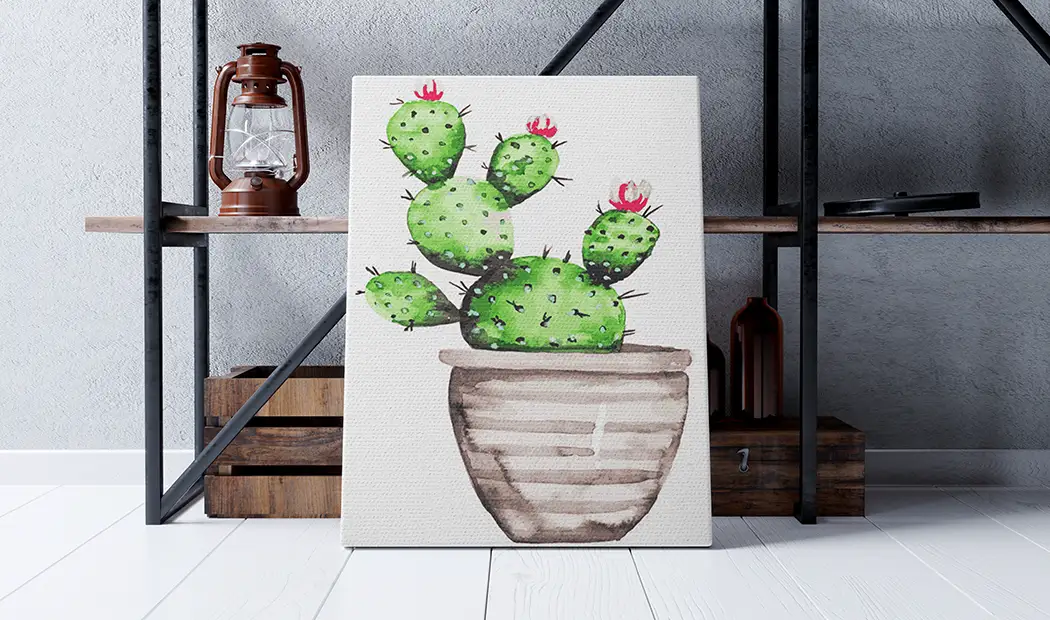 How can you create a cactus painting?