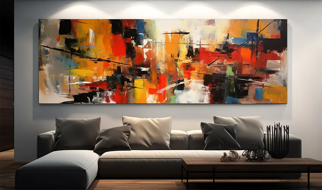 How do large paintings for living room enhance home décor?