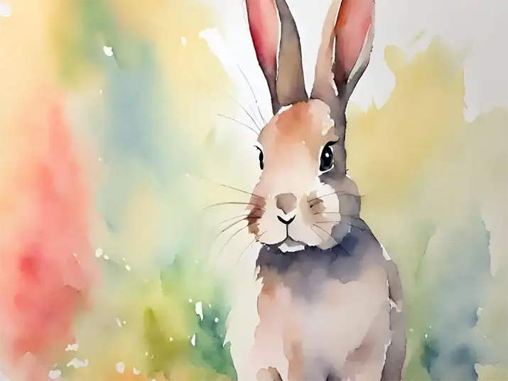 Watercolor rabbit painting​